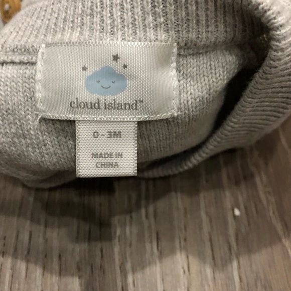 Cloud Island. Target. 0-3 months. Button up. Sweater. Grey w/ stripes. - Picture 2 of 4
